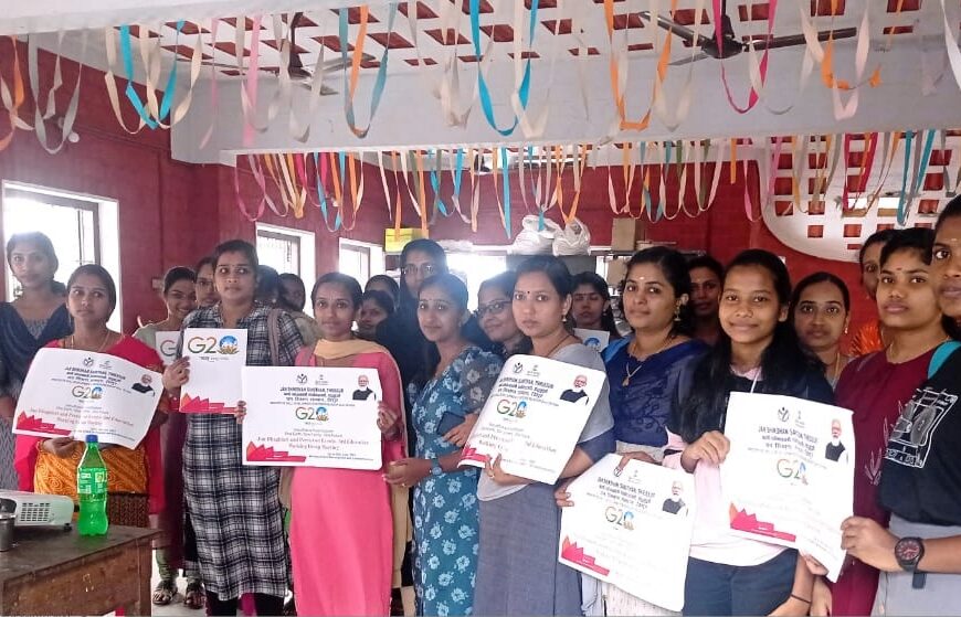 കേന്ദ്ര നൈപുണ്യ വികസന മന്ത്രാലയത്തിനു കീഴിലുള്ള തൃശൂര്‍ ജന്‍ ശിക്ഷണ്‍ സന്‍സ്ഥാന്റെ നേതൃത്വത്തില്‍ ജി 20 2023 ജന്‍ ഭാഗിദാരിയുടെ ഭാഗമായി മറ്റത്തൂര്‍ പഞ്ചായത്തില്‍ ചെറുകിട സംരംഭങ്ങള്‍ തുടങ്ങുന്നതിനുള്ള വര്‍ക്ക് ഷോപ്പ് സംഘടിപ്പിച്ചു