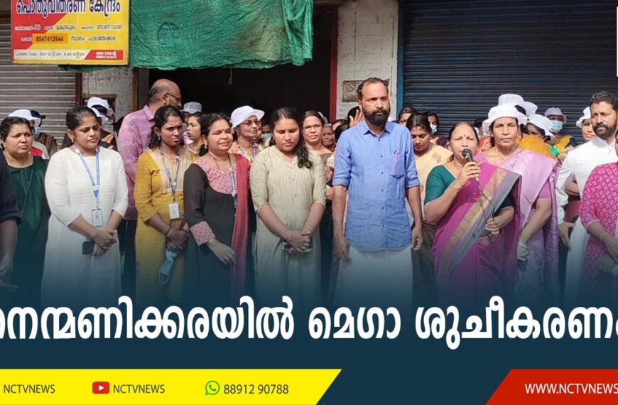 നെന്മണിക്കര ഗ്രാമ പഞ്ചായത്തിലെ പൊതുയിടങ്ങളില്‍ മെഗാ ശുചീകരണം നടത്തി