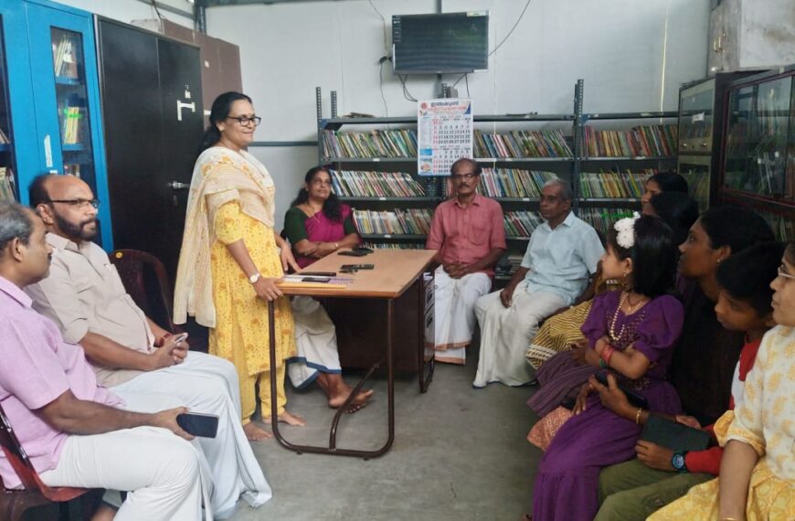മുപ്ലിയം പിടിക്കപ്പറമ്പ് നവസംസ്‌കാരസാഹിതി പബ്ലിക് ലൈബ്രറി ഹരിത ഗ്രന്ഥശാലയായി ബ്ലോക്ക് പഞ്ചായത്ത് അംഗം ഹേമലതനന്ദകുമാര്‍ പ്രഖ്യാപനം നടത്തി