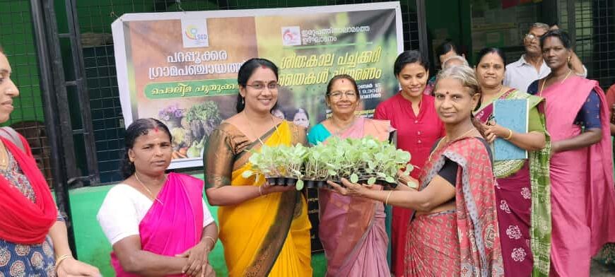 പറപ്പൂക്കര ഗ്രാമപഞ്ചായത്തിന്റെ നേതൃത്വത്തില്‍ ശീതകാലത്ത് കൃഷി ചെയ്യാനാവശ്യമായ പച്ചക്കറി തൈകള്‍ വിതരണം ചെയ്തു