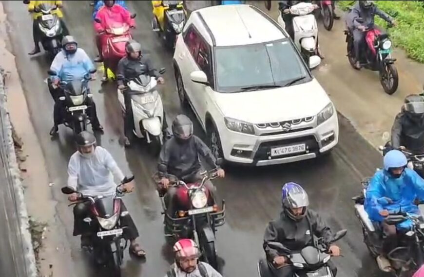 ദേശീയപാതയിൽ വൻ ഗതാഗതക്കുരുക്ക്; ആമ്പല്ലൂരിൽ യാത്രക്കാർ മണിക്കൂറുകളോളം കുടുങ്ങി